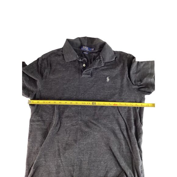 Polo Ralph Lauren Mens L Classic Polo Shirt Short Sleeve Dark Gray Logo - Picture 6 of 6